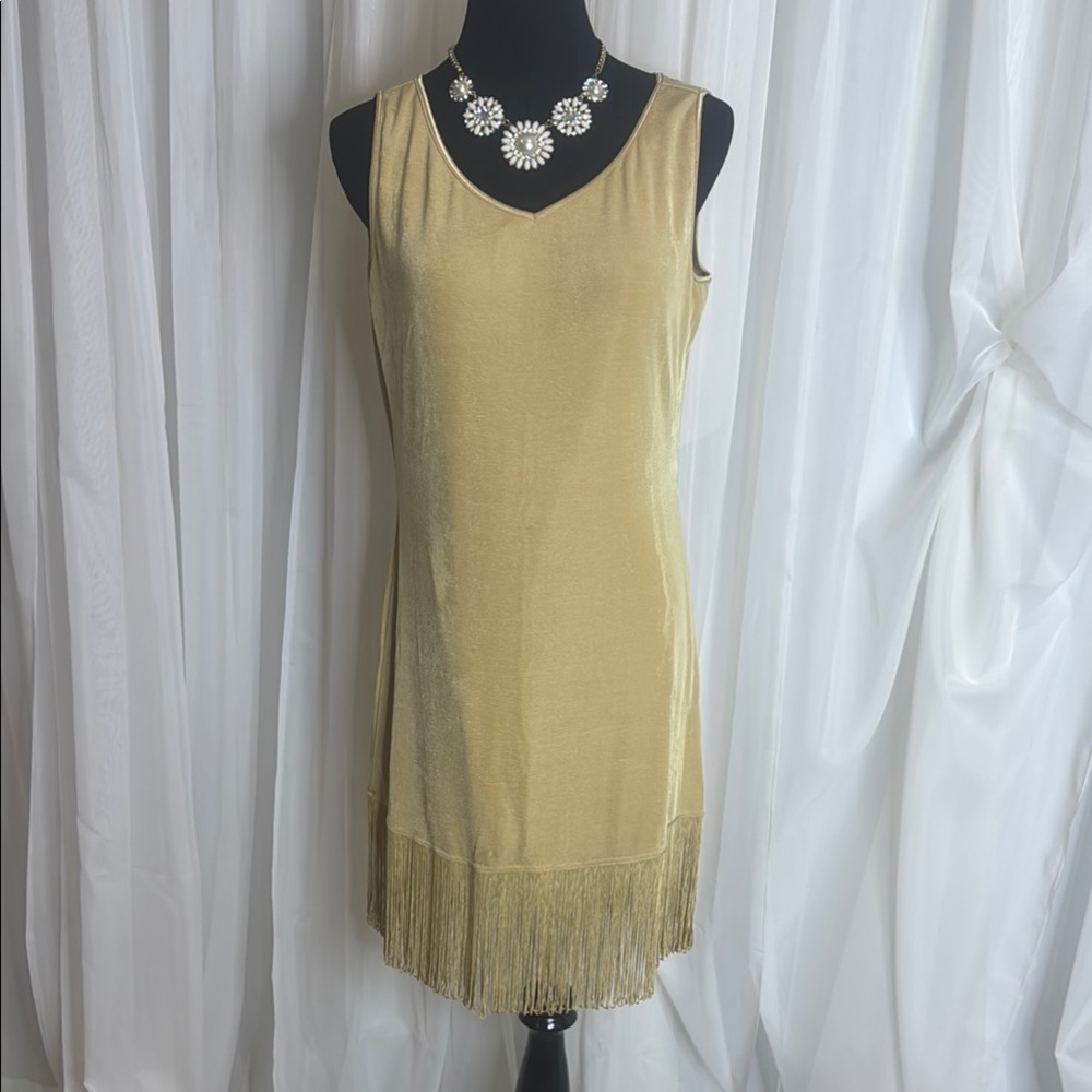 Together Gold Sleeveless Mini Dress